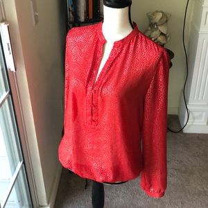Sheer red blouse